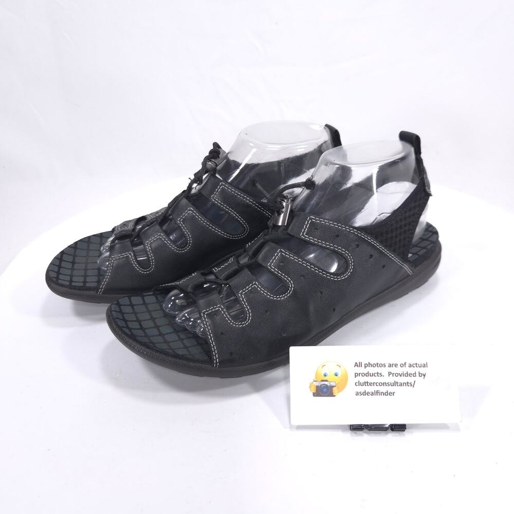 Ecco Cruise Bungee Drawstring Outdoor Sandals Womens Size 9.5 40 Black